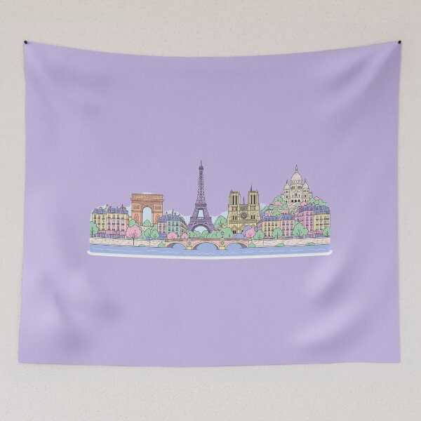 Item preview, Pastel Paris Skyline with Eiffel Tower designed and sold by EmberPageStudio.