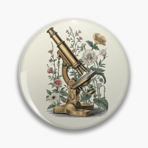 Item preview, Vintage Brass Microscope with Botanical Wildflowers designed and sold by carthagia.