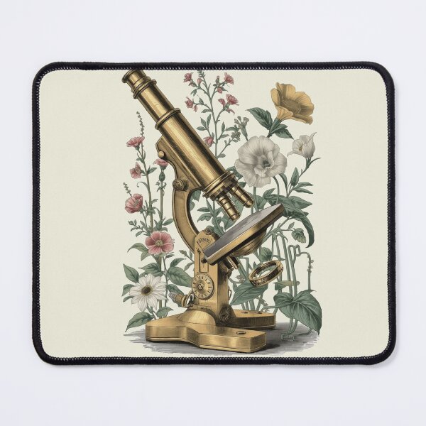 Item preview, Vintage Brass Microscope with Botanical Wildflowers designed and sold by carthagia.