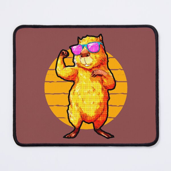 Item preview, Capybara Gym Glasses Pink Flex Capy Muscular Kawaii designed and sold by AstronautMerch.