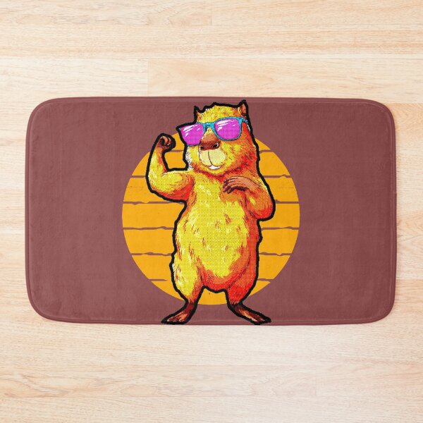 Item preview, Capybara Gym Glasses Pink Flex Capy Muscular Kawaii designed and sold by AstronautMerch.