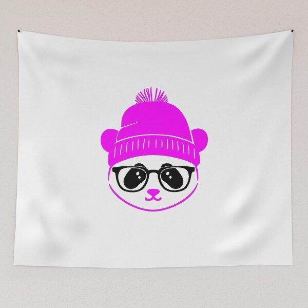 Item preview, Kawaii Panda Hat Glasses Winter Minimalist Nerd designed and sold by AstronautMerch.