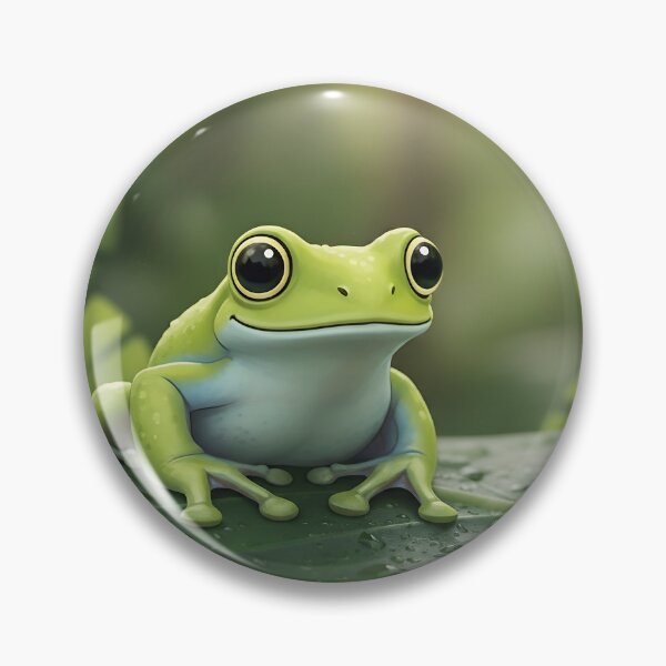 Item preview, Cute Green Tree Frog on Leaf Watercolor Illustration Sticker | Adorable Frog Nature Art designed and sold by LinaDesign Store.