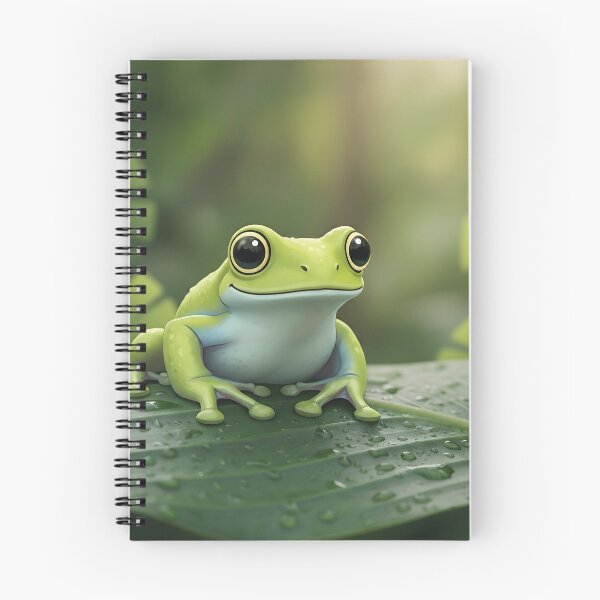 Item preview, Cute Green Tree Frog on Leaf Watercolor Illustration Sticker | Adorable Frog Nature Art designed and sold by LinaDesign Store.