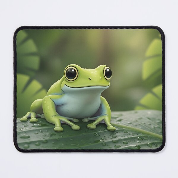Item preview, Cute Green Tree Frog on Leaf Watercolor Illustration Sticker | Adorable Frog Nature Art designed and sold by LinaDesign Store.