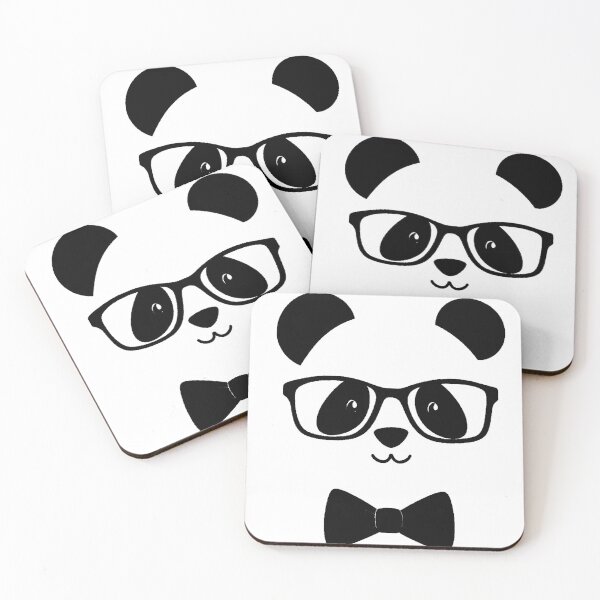 Item preview, Kawaii Panda Glasses Bow Tie Minimalist Nerd Chic designed and sold by AstronautMerch.