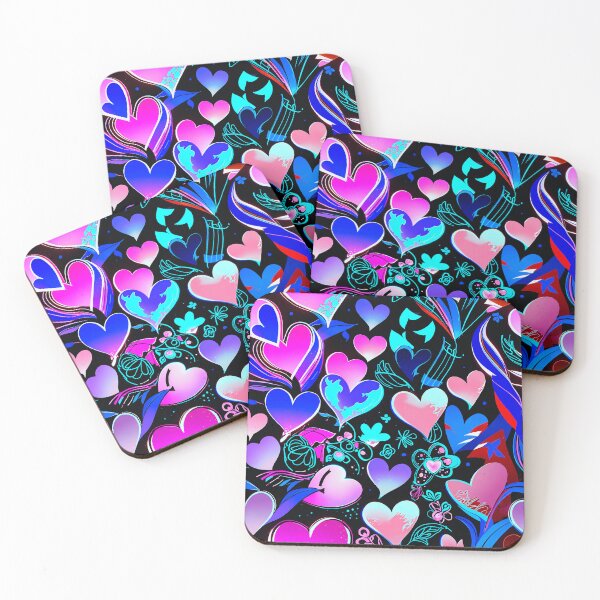 Item preview, Pastel Neon Hearts Pattern – Dreamy Romantic Love Aesthetic Design designed and sold by IMuDesigner.