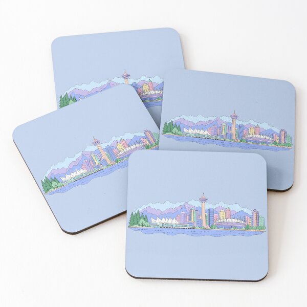 Item preview, Pastel Vancouver Skyline with Mountain Views designed and sold by EmberPageStudio.