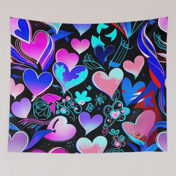 Item preview, Pastel Neon Hearts Pattern – Dreamy Romantic Love Aesthetic Design designed and sold by IMuDesigner.