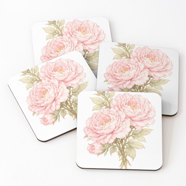 Item preview, Vintage Soft Pink Peony Bouquet Illustration  designed and sold by Jaideep Walia.