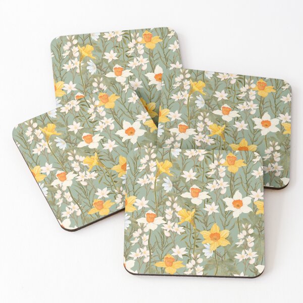 Item preview, Vintage Daffodils Spring Meadow Seamless Pattern designed and sold by Grin Katalina Floral Patterns & Cozy Art.