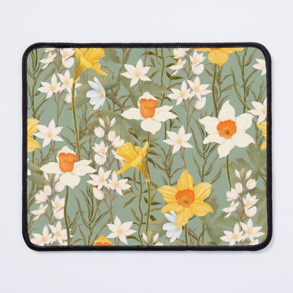 Item preview, Vintage Daffodils Spring Meadow Seamless Pattern designed and sold by Grin Katalina Floral Patterns & Cozy Art.