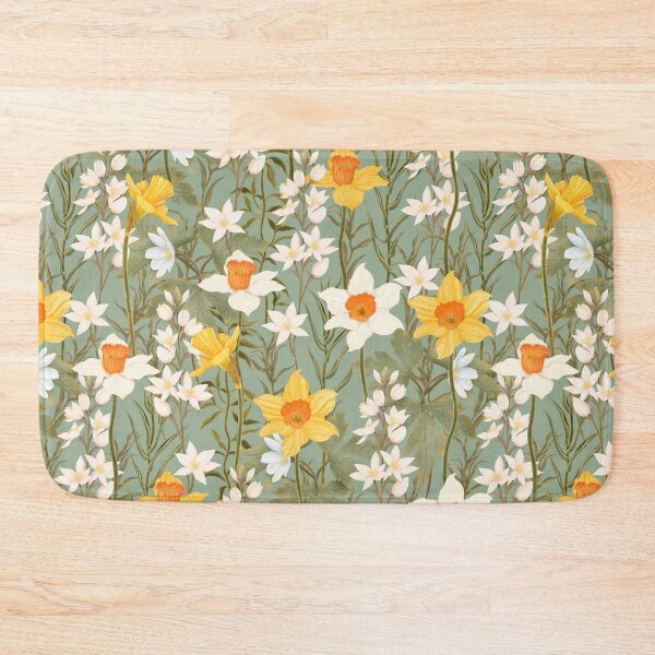 Item preview, Vintage Daffodils Spring Meadow Seamless Pattern designed and sold by Grin Katalina Floral Patterns & Cozy Art.
