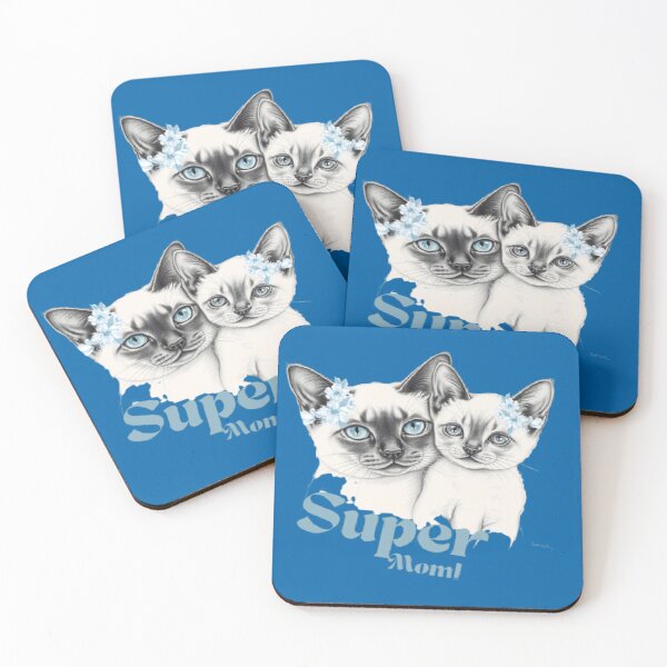 Item preview, Super Mom Siamese Cats Mother and Kitten designed and sold by hoodiehood.