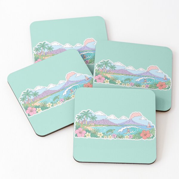 Item preview, Pastel Hawaii Island Landscape Art designed and sold by EmberPageStudio.