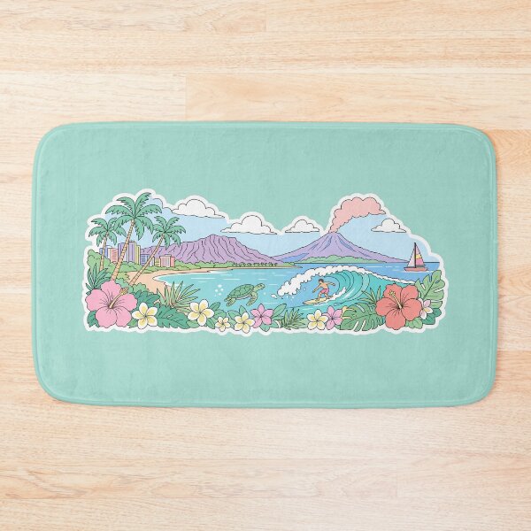 Item preview, Pastel Hawaii Island Landscape Art designed and sold by EmberPageStudio.