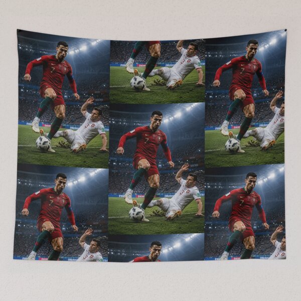 Item preview, Cristiano Ronaldo Step Over Power Dribble Poster designed and sold by mo-carnival.