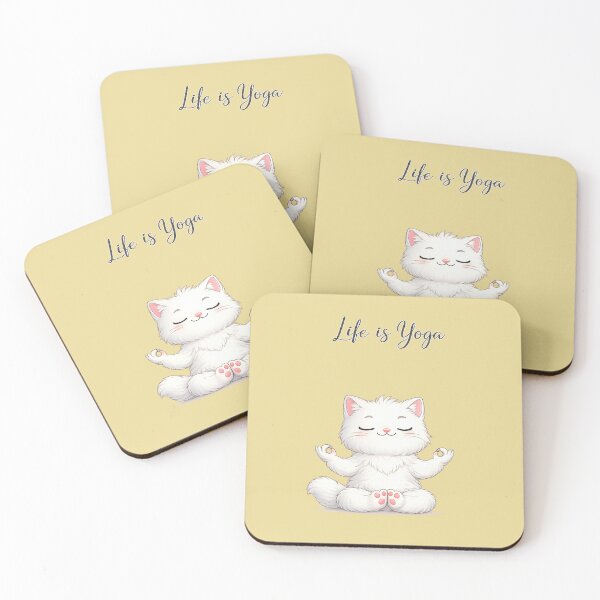 Item preview, Life Is Yoga Cute White Persian Cat Yoga Meditation Design | Funny Cat Lover Gift designed and sold by MimiSabu.