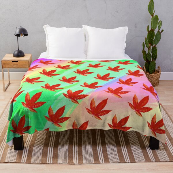 Artikelvorschau, Rotes Cannabisblattmuster | Nahtloses Design mit farbenfrohem Regenbogen-Gras entworfen und verkauft von  CannaGranny™ .