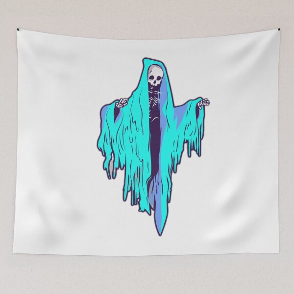 Item preview, Blue Spooky Ghost Fantasy Illustration designed and sold by DailyDoodlesBySumbul.