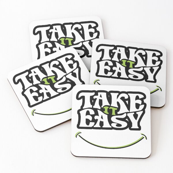Item preview, Take It Easy Retro Smiley Quote designed and sold by EchoPrint Co..
