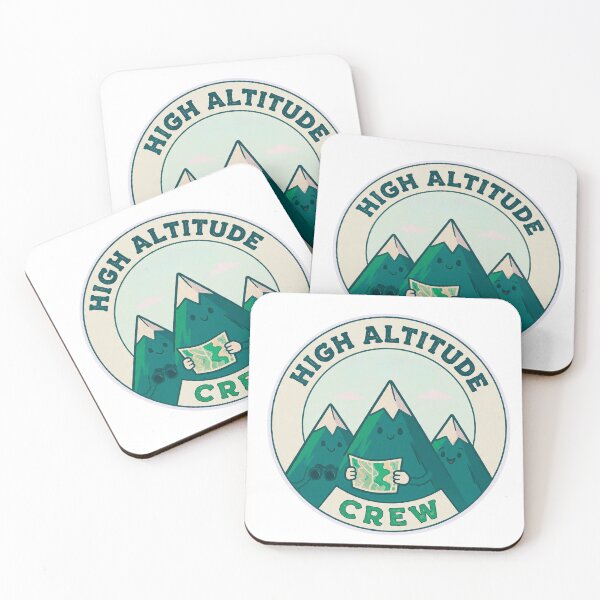 Item preview, High Altitude Crew Mountain Friends Hiking Cartoon Badge designed and sold by GabeMountainArt.