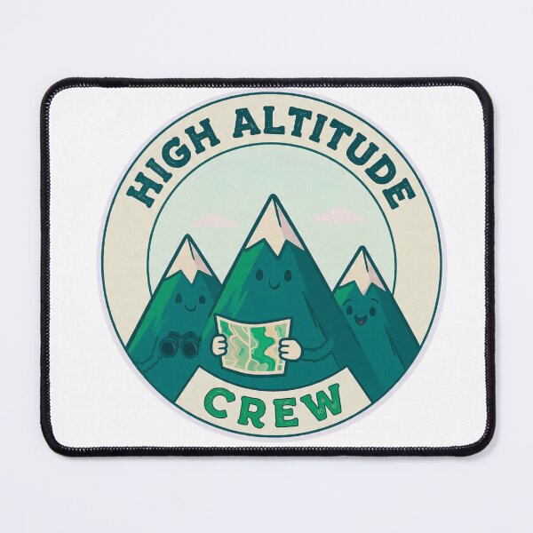 Item preview, High Altitude Crew Mountain Friends Hiking Cartoon Badge designed and sold by Gabe1983.