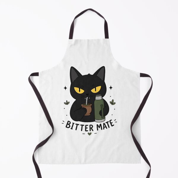 Item preview, Bitter Mate Funny Grumpy Black Cat Yerba Mate Sarcastic Humor Art designed and sold by PrintAura15.