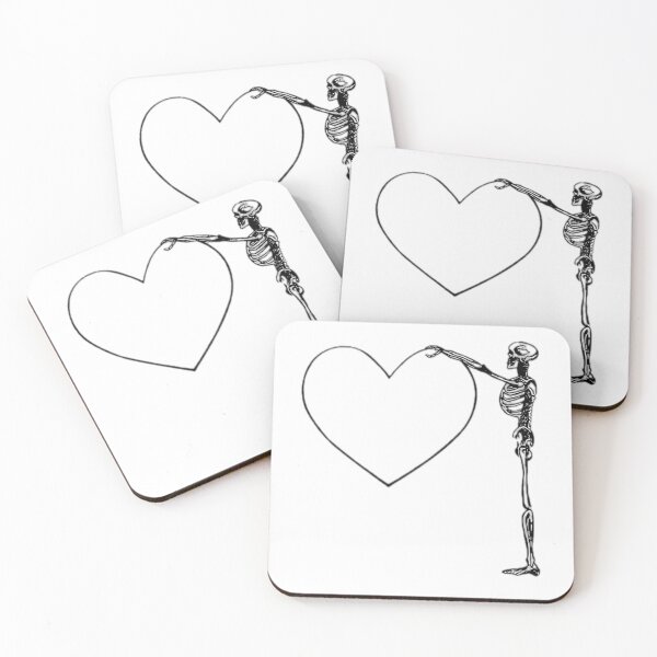 Item preview, Skeleton Holding A Heart Minimalist Illustration designed and sold by DailyDoodlesBySumbul.