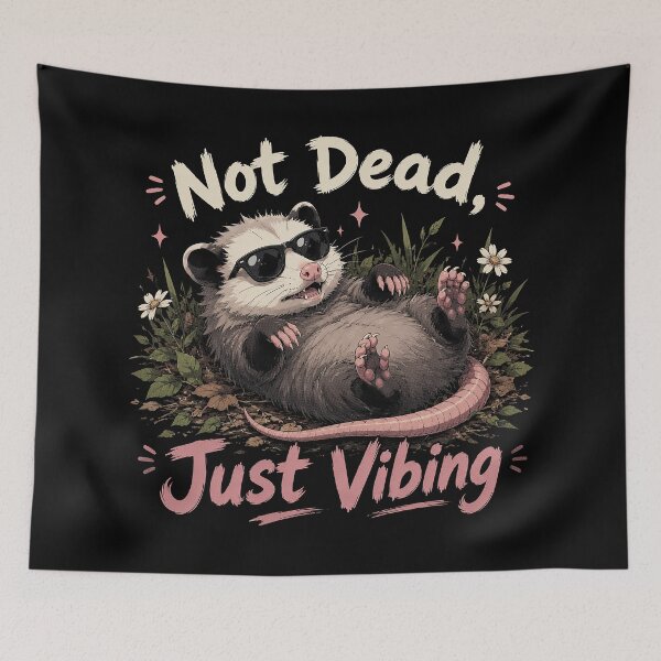 Item preview, Not Dead, Just Vibing Opossum designed and sold by GhoulishGraphX.