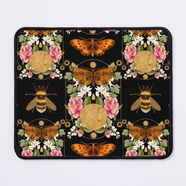 Item preview, Symmetrical Celestial Moth and Full Moon Pattern designed and sold by Grin Katalina Floral Patterns & Cozy Art.