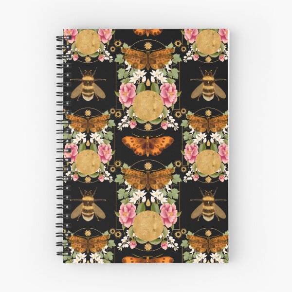 Item preview, Symmetrical Celestial Moth and Full Moon Pattern designed and sold by Grin Katalina Floral Patterns & Cozy Art.