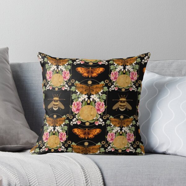 Item preview, Symmetrical Celestial Moth and Full Moon Pattern designed and sold by Grin Katalina Floral Patterns & Cozy Art.