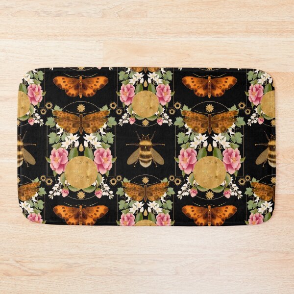 Item preview, Symmetrical Celestial Moth and Full Moon Pattern designed and sold by Grin Katalina Floral Patterns & Cozy Art.