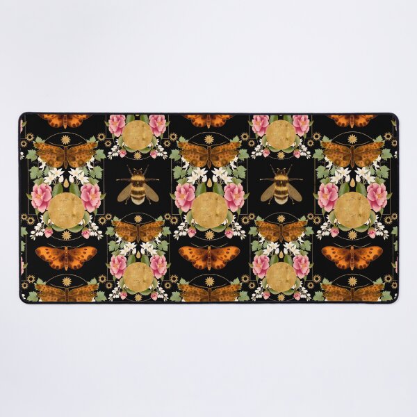 Item preview, Symmetrical Celestial Moth and Full Moon Pattern designed and sold by Grin Katalina Floral Patterns & Cozy Art.