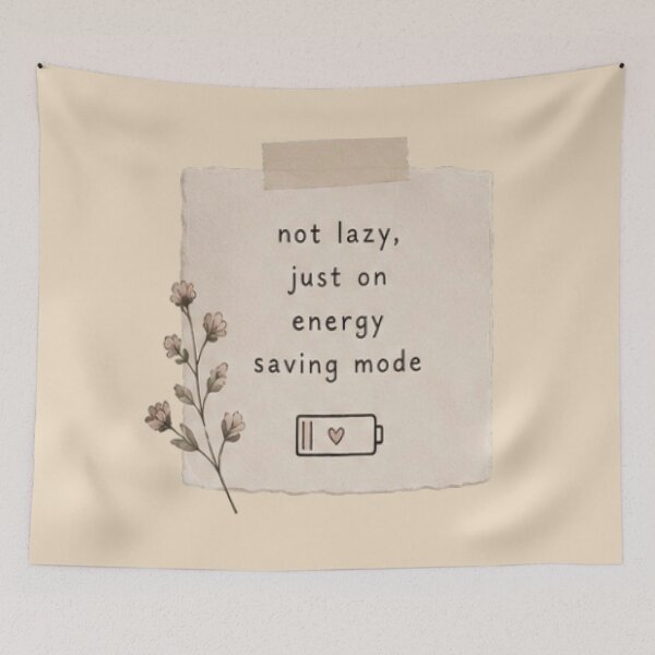 Item preview,     Funny Energy Saving Mode Tote Bag Design | Cute Minimalist Floral PNG designed and sold by Roya10.