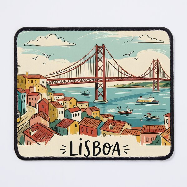 Item preview, Lisbon Cityscape Illustration Vintage Portugal Travel Art designed and sold by Paulo Costa Dias.