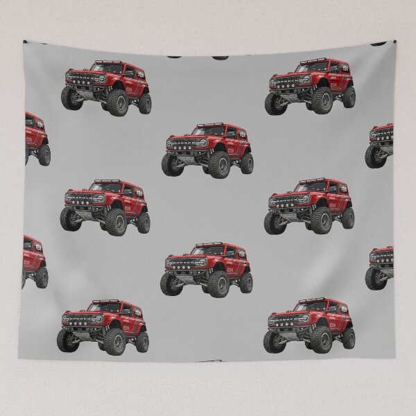 Item preview, Ford Bronco DR Desert Racer Custom Red Offroad Race SUV Illustration designed and sold by Motorline44.