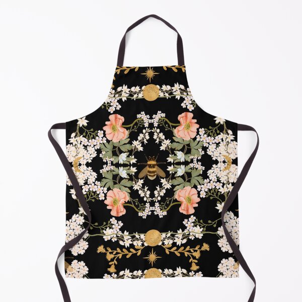 Item preview, Dark Academia Symmetrical Bee and Blossom Pattern designed and sold by Grin Katalina Floral Patterns & Cozy Art.