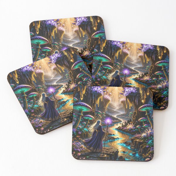 Item preview, Enchanted Crystal Cavern | Mystic Wizard Fantasy Landscape designed and sold by DrakariArt.