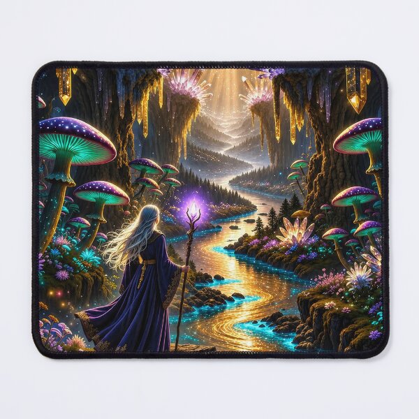 Item preview, Enchanted Crystal Cavern | Mystic Wizard Fantasy Landscape designed and sold by DrakariArt.