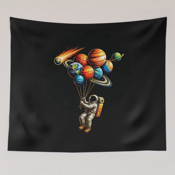 Item preview, Balloon Astronaut Planets Space Illustration designed and sold by Genius Geek.