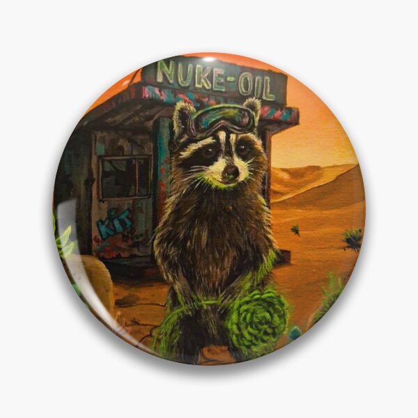 Item preview, Raccoon in the Wasteland Whimsical Painting designed and sold by ArtistsAtticWI.