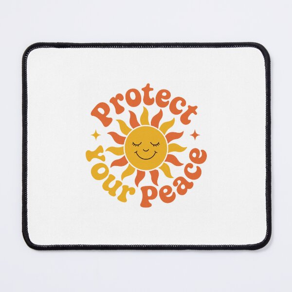 Item preview, Groovy Retro Protect Your Peace Single Sticker - Cute Sun Mindfulness Self Care Decal designed and sold by SlapHappyArt.