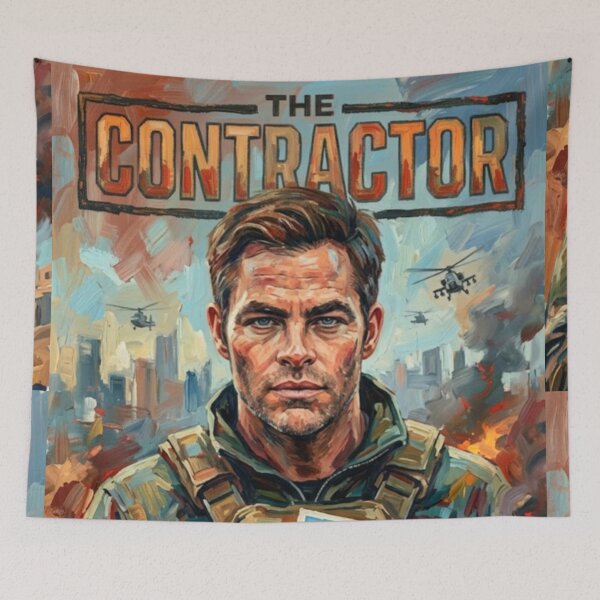 Item preview, The Contractor Retro Military Action Thriller Tribute Art Movie Poster designed and sold by Art's Diner.