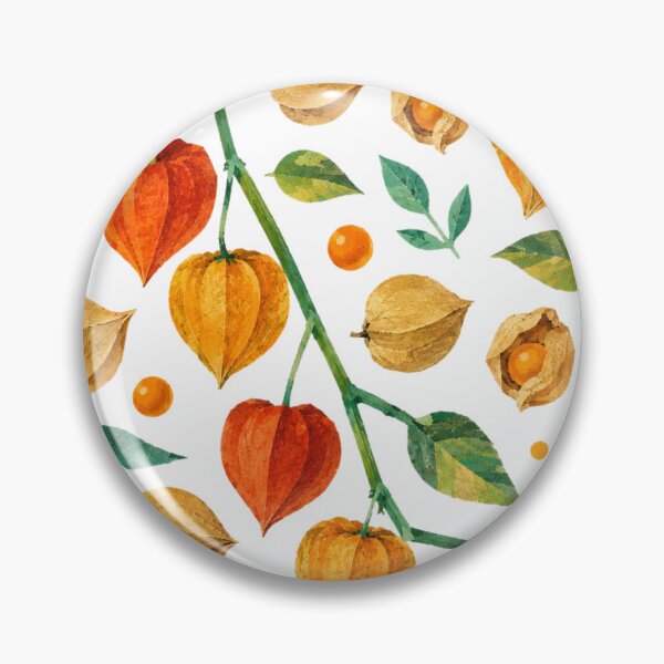 Item preview, Autumn Physalis Seamless Pattern, Colorful Cape Gooseberry Botanical Collage Print, Fall Nature Repeat Design designed and sold by SWSandraWechner.