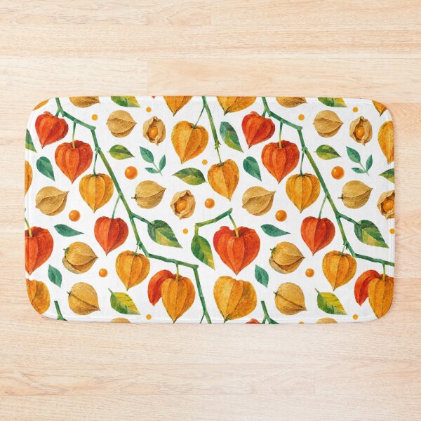 Item preview, Autumn Physalis Seamless Pattern, Colorful Cape Gooseberry Botanical Collage Print, Fall Nature Repeat Design designed and sold by SWSandraWechner.
