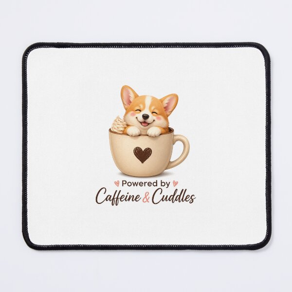 Item preview, Cute Coffee Corgi Puppy Single Sticker - Kawaii Dog Lover Caffeine Motivation Decal designed and sold by SlapHappyArt.