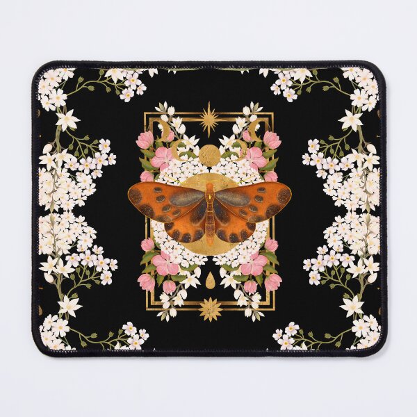 Item preview, Vintage Gold Frame Symmetrical Moth Pattern designed and sold by Grin Katalina Floral Patterns & Cozy Art.