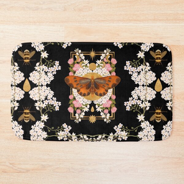 Item preview, Vintage Gold Frame Symmetrical Moth Pattern designed and sold by Grin Katalina Floral Patterns & Cozy Art.